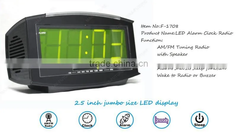LED digital FM AM radio alarm clock , hotel table radio digital alarm clock