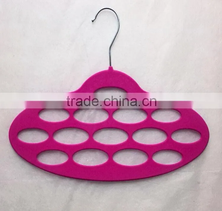 Oval Circles Velvet Flocked Scarf Hanger Organizer