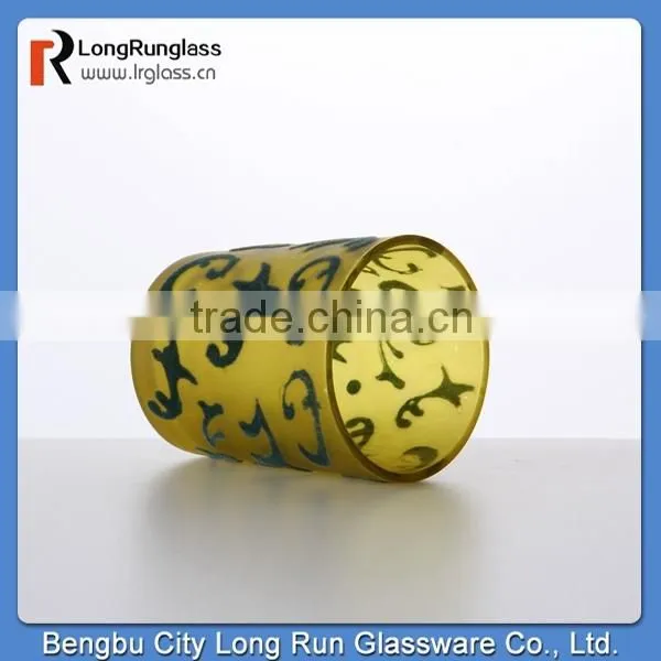 LongRun 40ml small capacity clear drinking glass& shot wine glass cup added beautiful decal