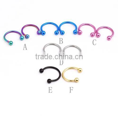 New Arrival Stainless Steel Colorful Crystal Body Piercing Jewelry