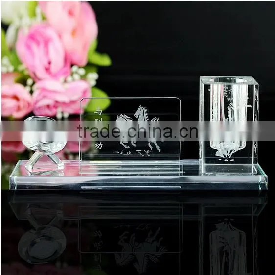 Transparent fancy popular sale crystal office set