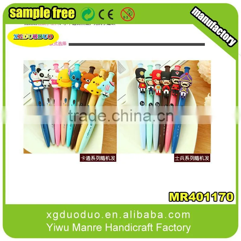 Promotional gift Wholesale Rubber Color PVC 3d Pencil Topper