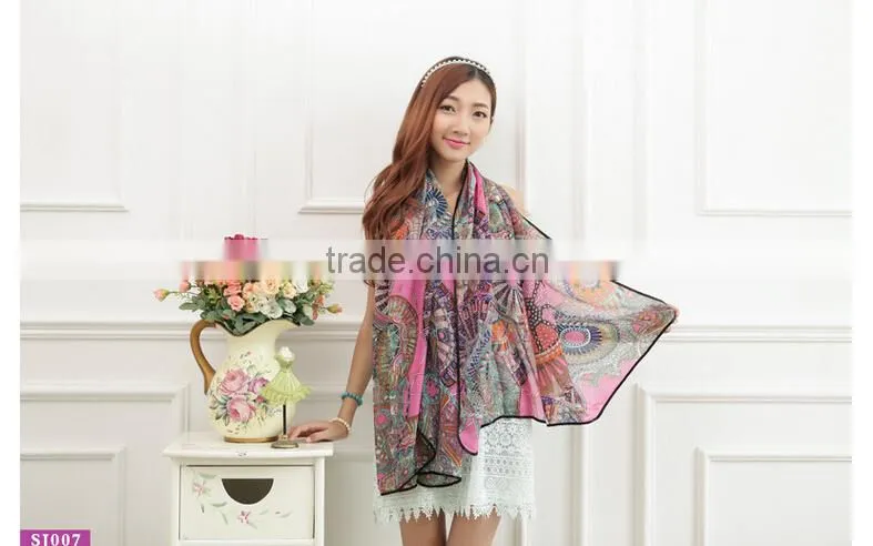 2015 fashion cheap scarf/bulk wholesale fashion scarves/chiffon scarves