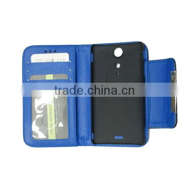 Credit Card Wallet Case for sony LT29i Blue