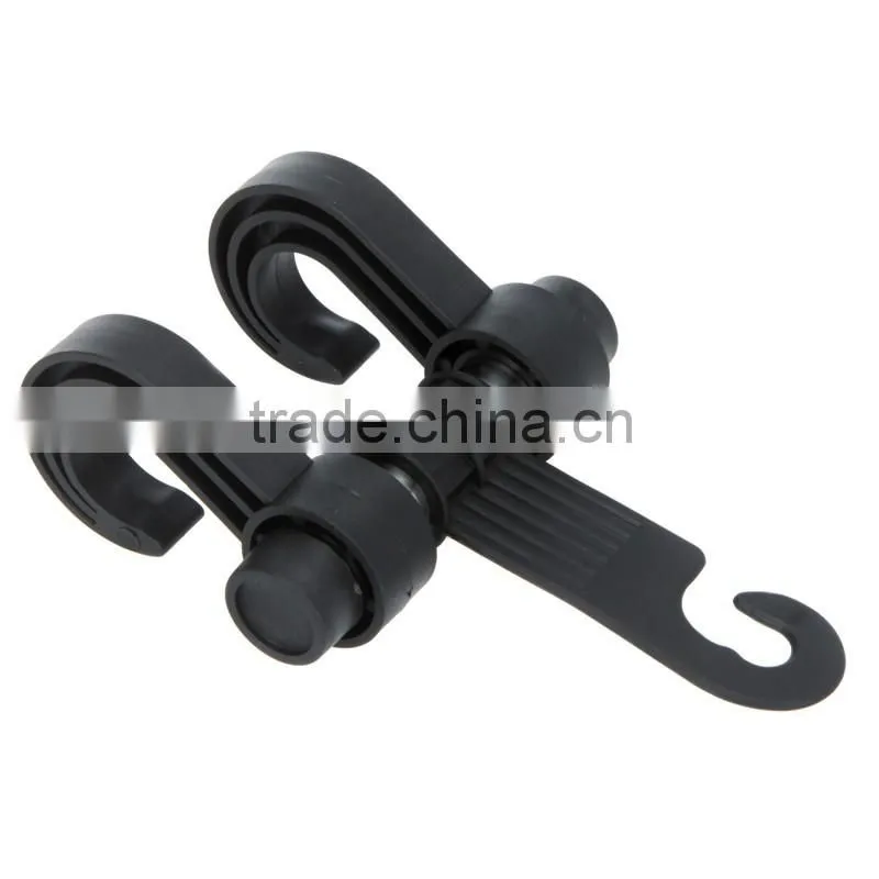 2 in 1 Hook Car Seat Headrest Hanger Holder Bags Organizer Black