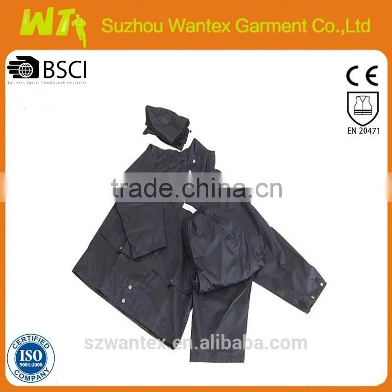 100% polyester with pvc waterproof workwear reflective rainwear for work