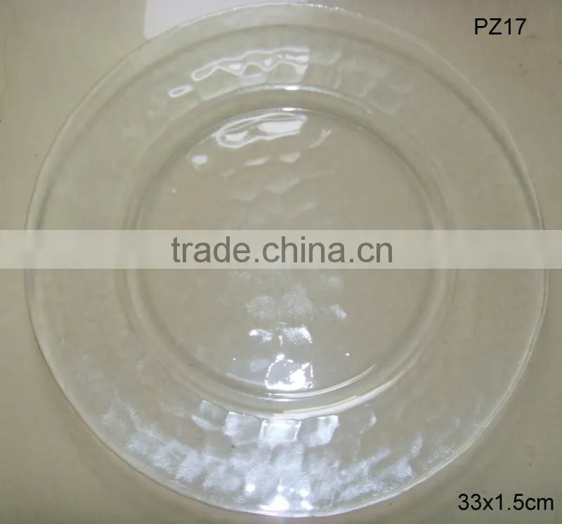 Stocked transparent glass dish for dinner