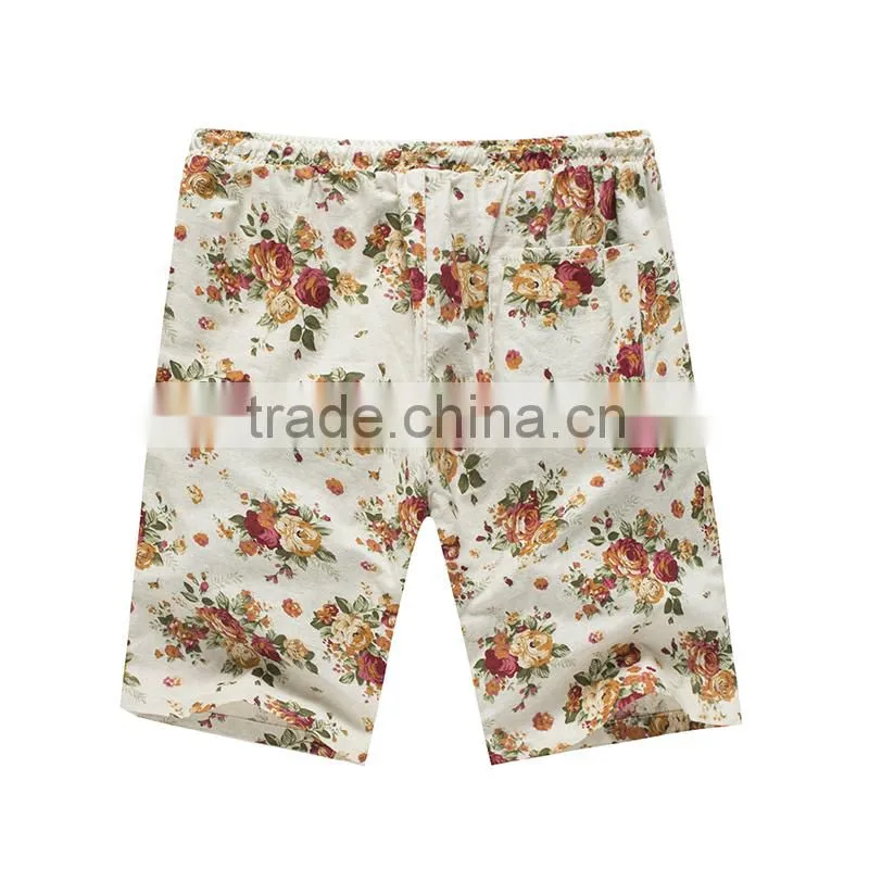 BLEND Mens FLORAL LINEN STRAIGHT FIT DRESS SHORTS