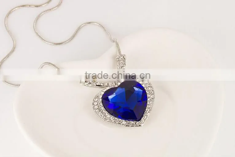 MYLOVE The Heart of the Ocean necklace blue crystal Titanic necklace jewelry MJ-253