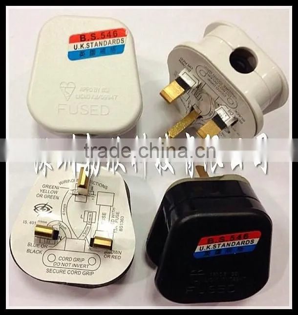 UK 3 Pin AC Power Plug Adaptor Connector