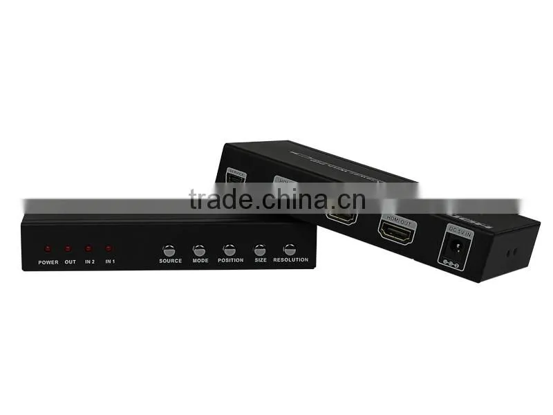 Factory price High speed HDMI switch 2x1 Multi-Viewer With picture in picutre, support scaler