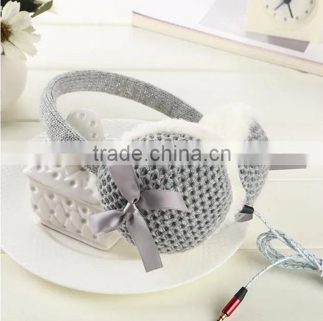 Bowknot Music Earphone Warm Fashion Earmuffs