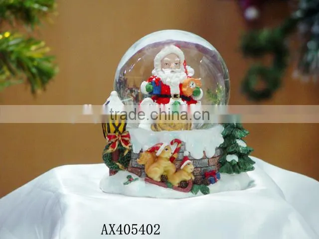 Resin santa claus for crystal ball christmas ornaments,traditional santa claus crafts