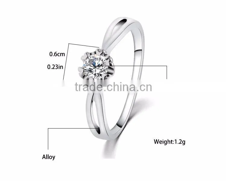 Lucury plating new fashion wedding diamond platinum rings