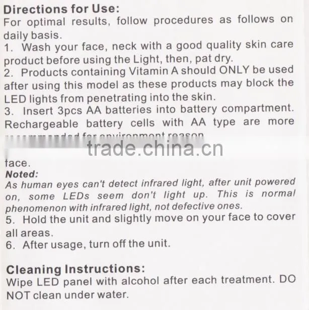YL-S0805 Red Photon Skin Rejuvenation facial Device for personal use