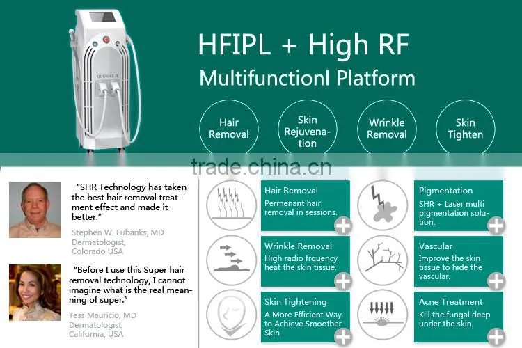 Powerful Energy IPL rf face rejuvenation Hair Remover Equipment with Wavelength 420nm / 690 ~ 1200nm ELIGHT