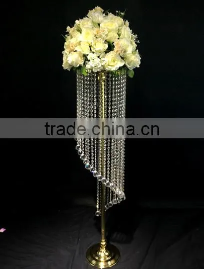 LDJ556 hot sale wedding table gold crystal centerpiece wholesale