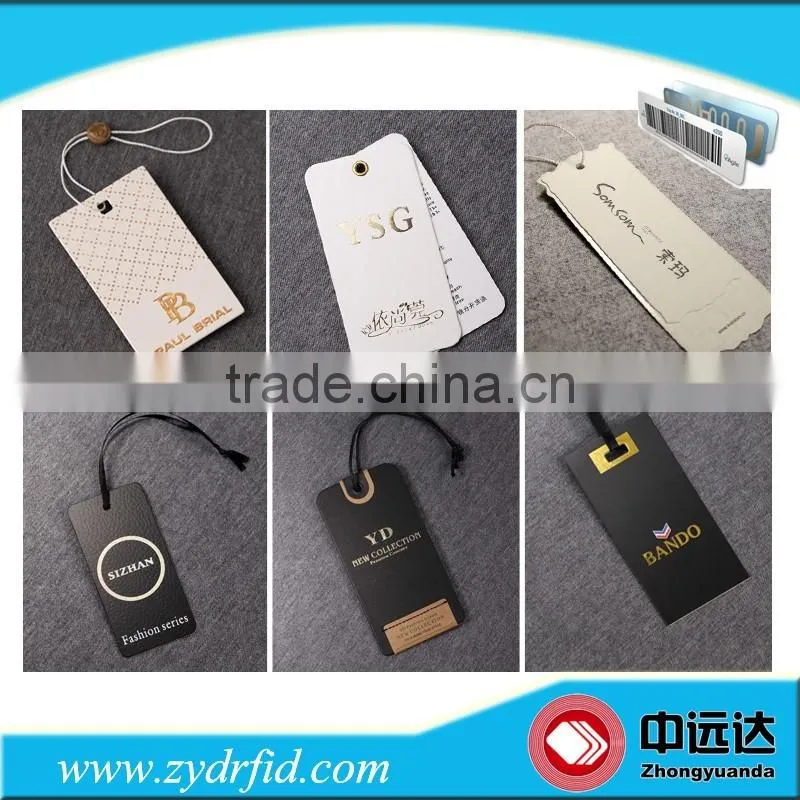 Custom RFID kraft paper hang tags/RFID clothing hang tag/rfid hang tags for clothing