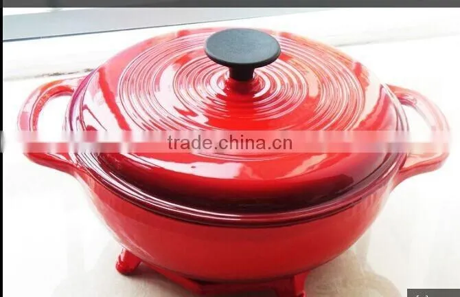 High quality red enamel cast iron pot