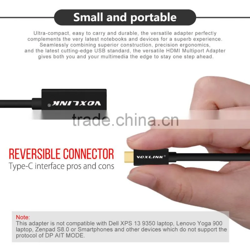 VOXLINK 1080p Gold plated USB 3.1 Type C Male to HDMI Female adapter Cable for macbook