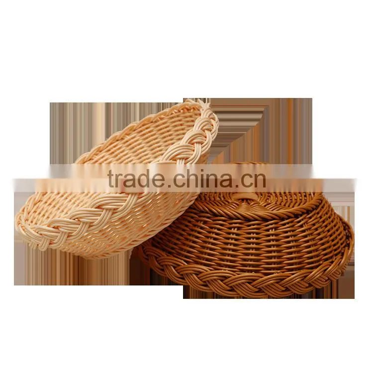 Plastic rattan empty picnic baskets wholesale for fruit display