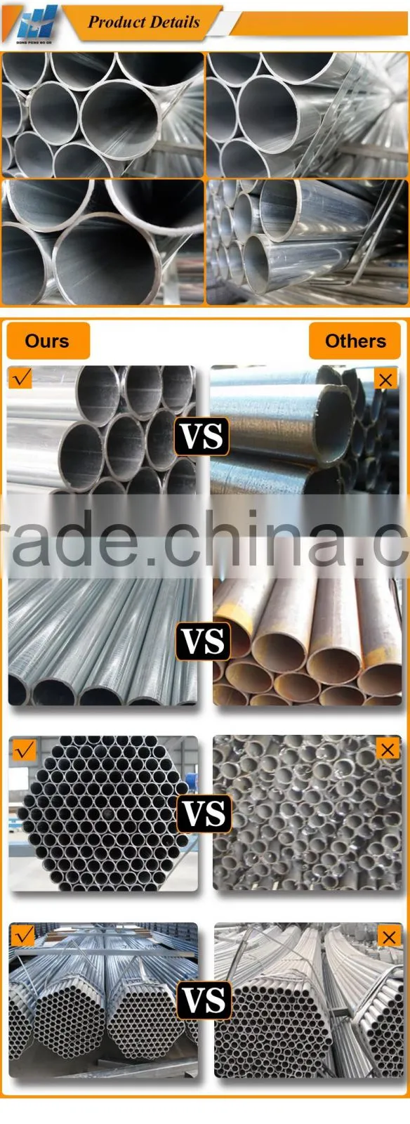 China hot dipped galvanized steel pipes
