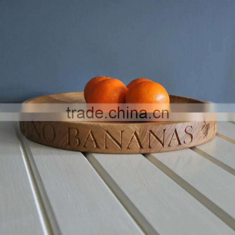 Rounded Wooden Tray Wooden Fruit Plate