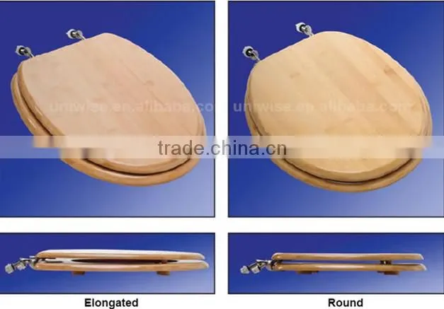 Lt/Dk Enlongated/Round Bamboo Toilet Seat,Carbonized natural,Chrome/Brass fitting Soft close bamboo toilet seat