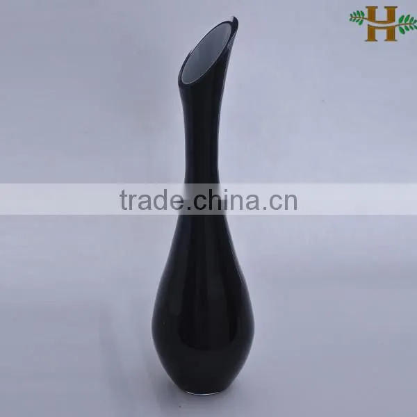 wholesale slanted glass vases, hand blown white glass ornaments
