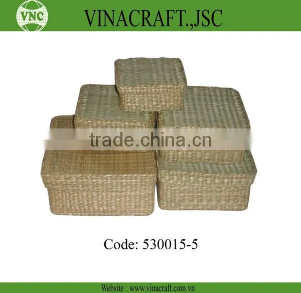 Round seagrass storage packaging box