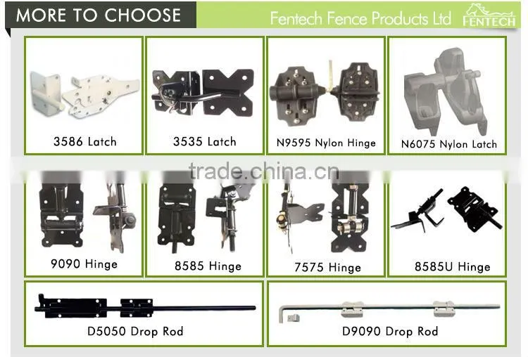 Made in China Fentech High Quality PVC Fence Gate Hinge and Latch for Gate