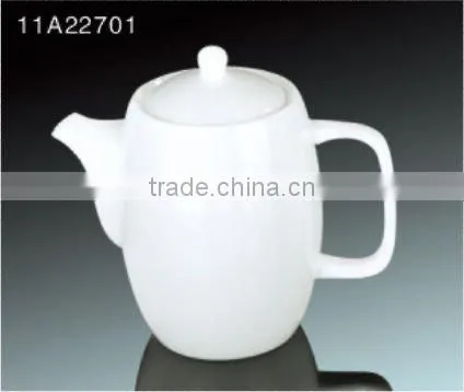 Fine bone china white ceramic coffee and tea pot