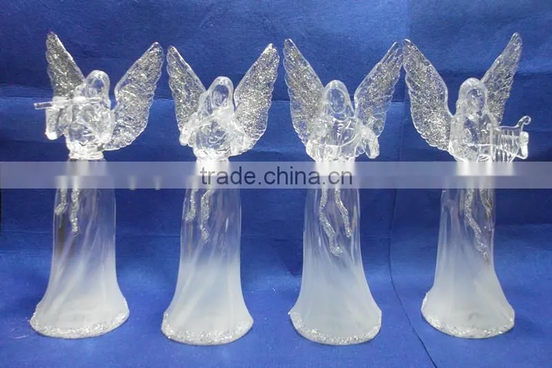 led plastic acrylic new christmas angel figurines statue for sale