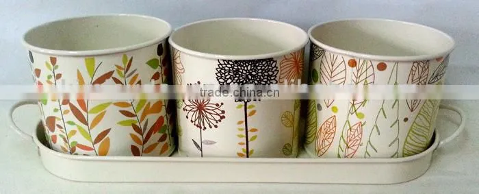 Set of 4 garden centr planter pot wholesal in green