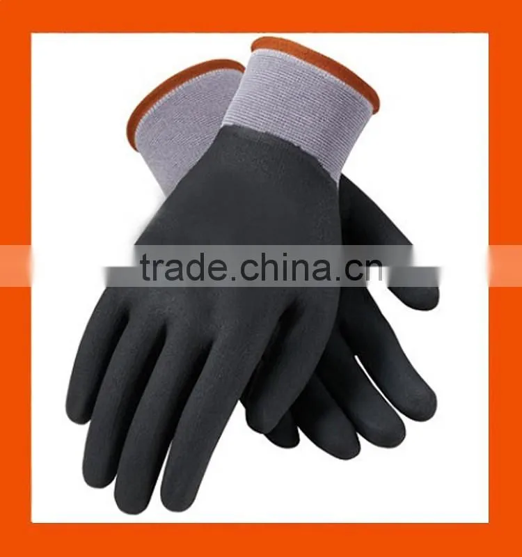 Oil Grip Full Nitrile Coated Gloves,Sandy Nitrile Work Safety Gloves