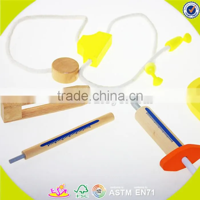 wholesale baby wooden medical toy, hot sale kids role play wooden medical toy, popular wooden medical toy W10B041