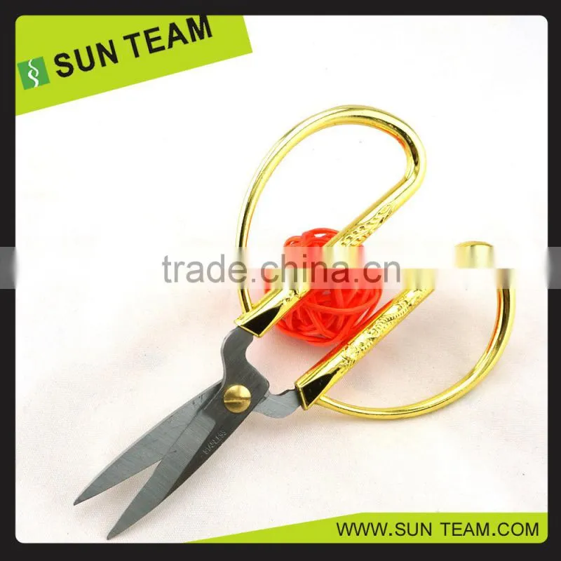ST005F 7-1/2" FDA qualified Zinc-Alloy handle tailor imitation gold scissors