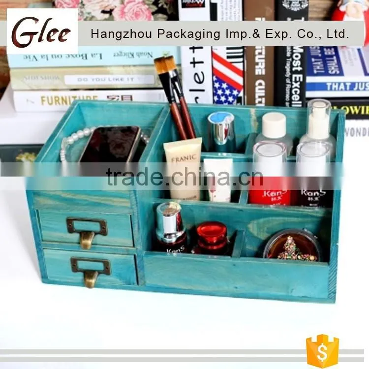 Trendy superior colorful exquisite jewelry organizer keepsake durable storage wood box