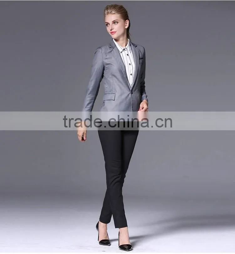 2016 office ladies suits slim cut ladies tuxedo pant suit