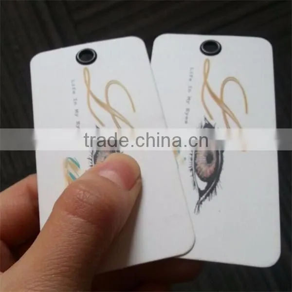 2016 hot sale high quality customized cheap coated paper hang tags swing tags