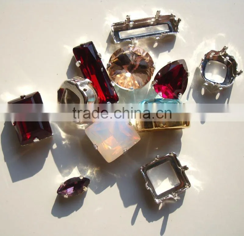 crystal bead with metal claw