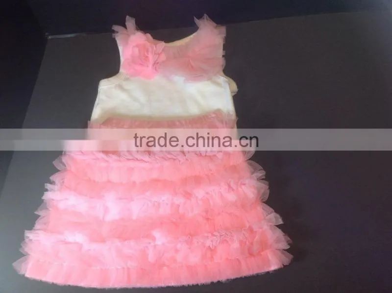 Sweet Girls Pink Ruffle Tulle Pettiskirts Set Boutique Chiffon TuTu Dresses