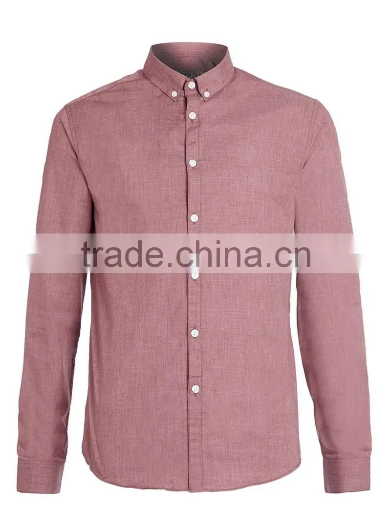 mens Burgundy Button Down Long Sleeve office Shirt