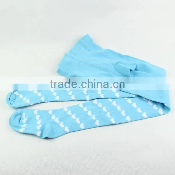 Blue colored children pantyhose with fashion hearts