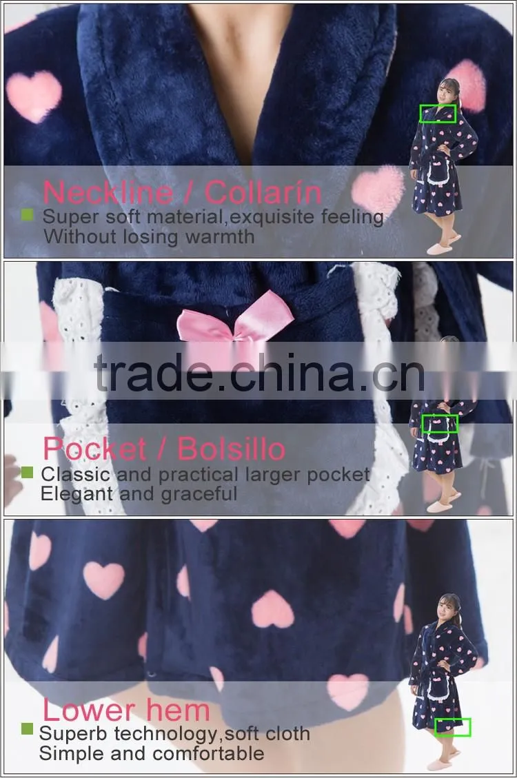 Wholesale women sexy bathrobe with pocket