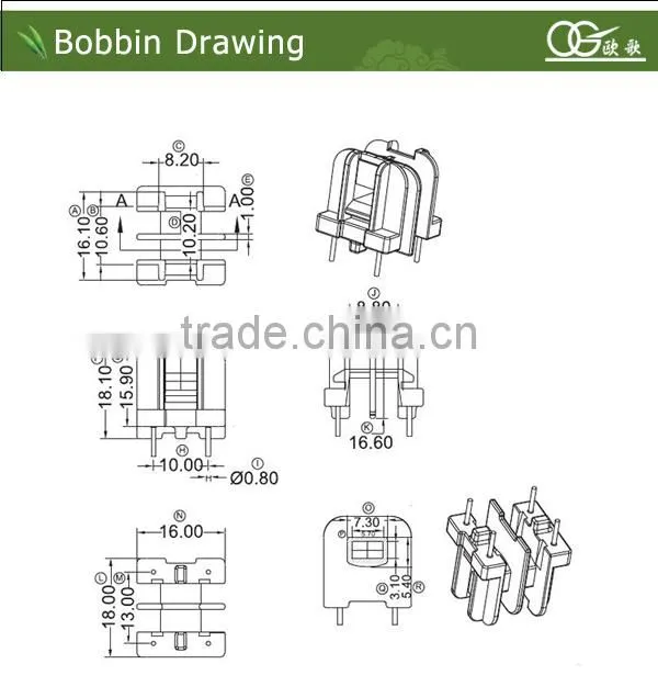 UF10.5-(2:2P) coil and transformer bobbins in theline filters