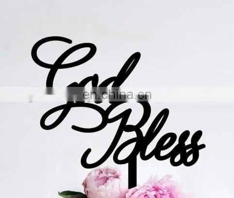 God Bless Acrylic Cake Topper Baby Shower Cake Topper