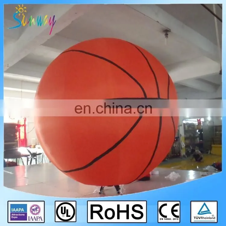 OEM Flying Inflatable Basketball Advertising Balloon 2m Inflatable Basketball Model for Party