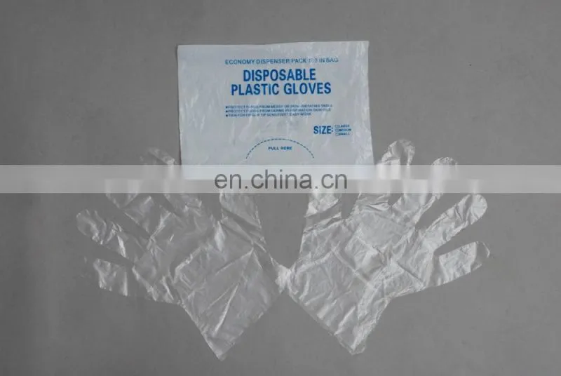 Disposable plastic PE gloves