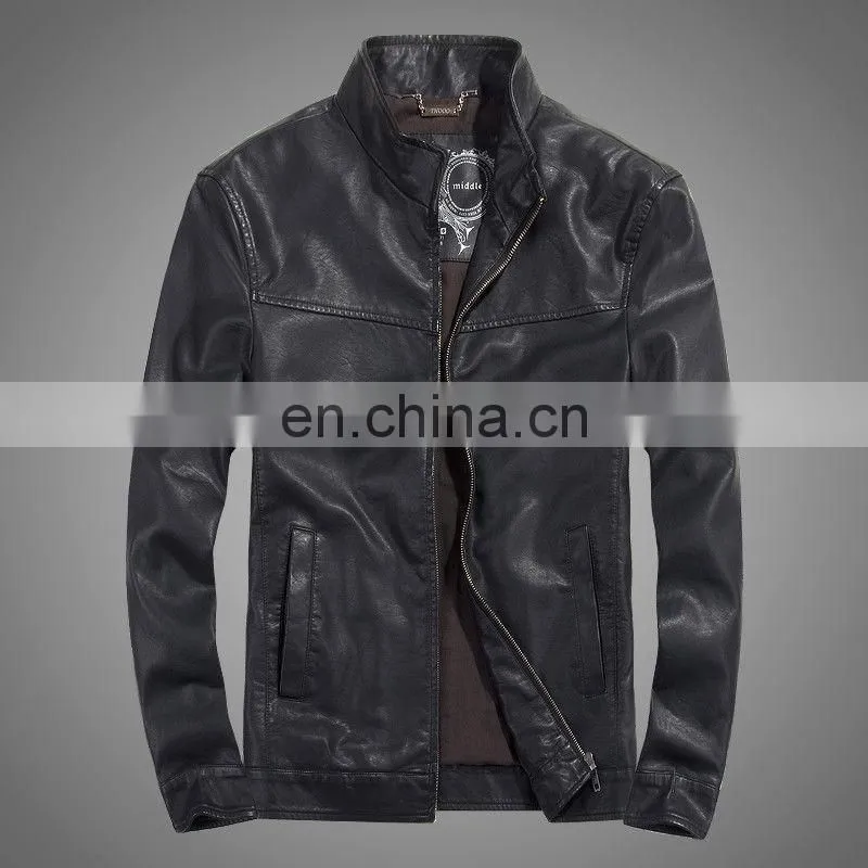 HOT BALCK MEN'S Lamb Skin leather classic jacket Coat